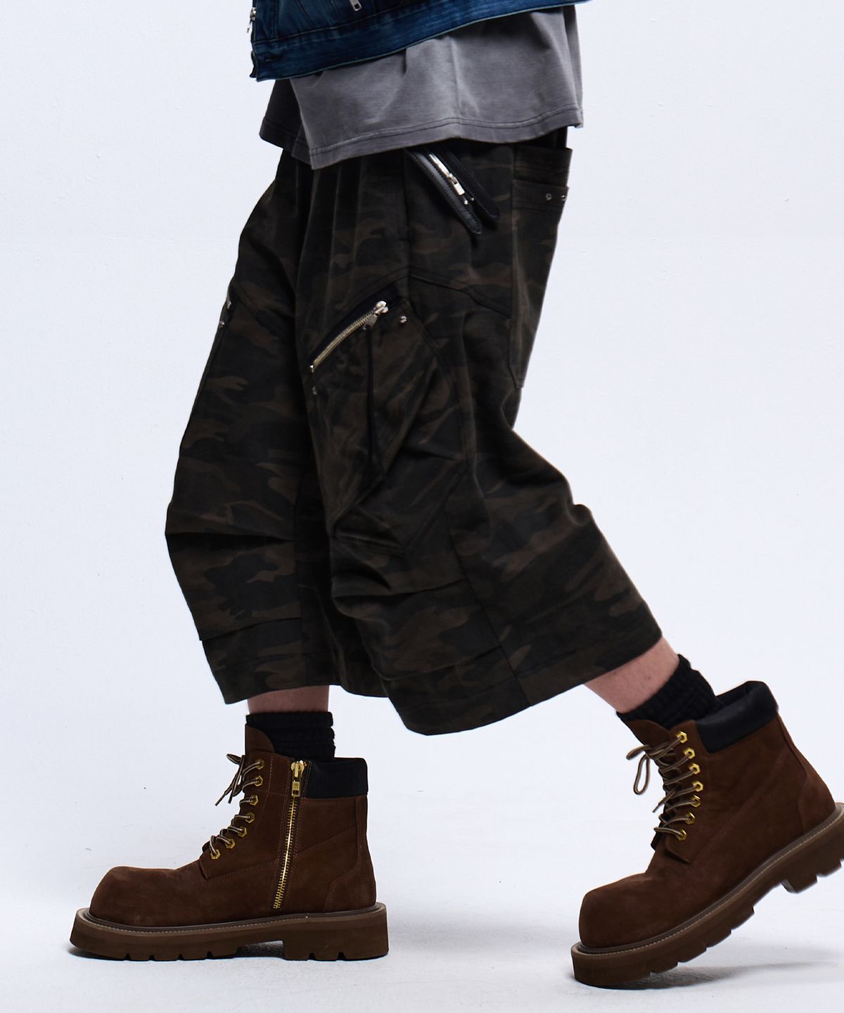 알에스에스씨(RSSC) DOUBLE KNEE CARGO BERMUDA PANTS - CAMO