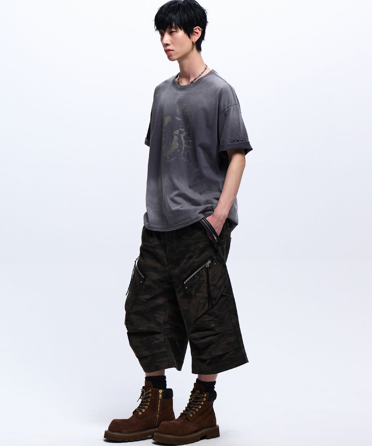 알에스에스씨(RSSC) DOUBLE KNEE CARGO BERMUDA PANTS - CAMO