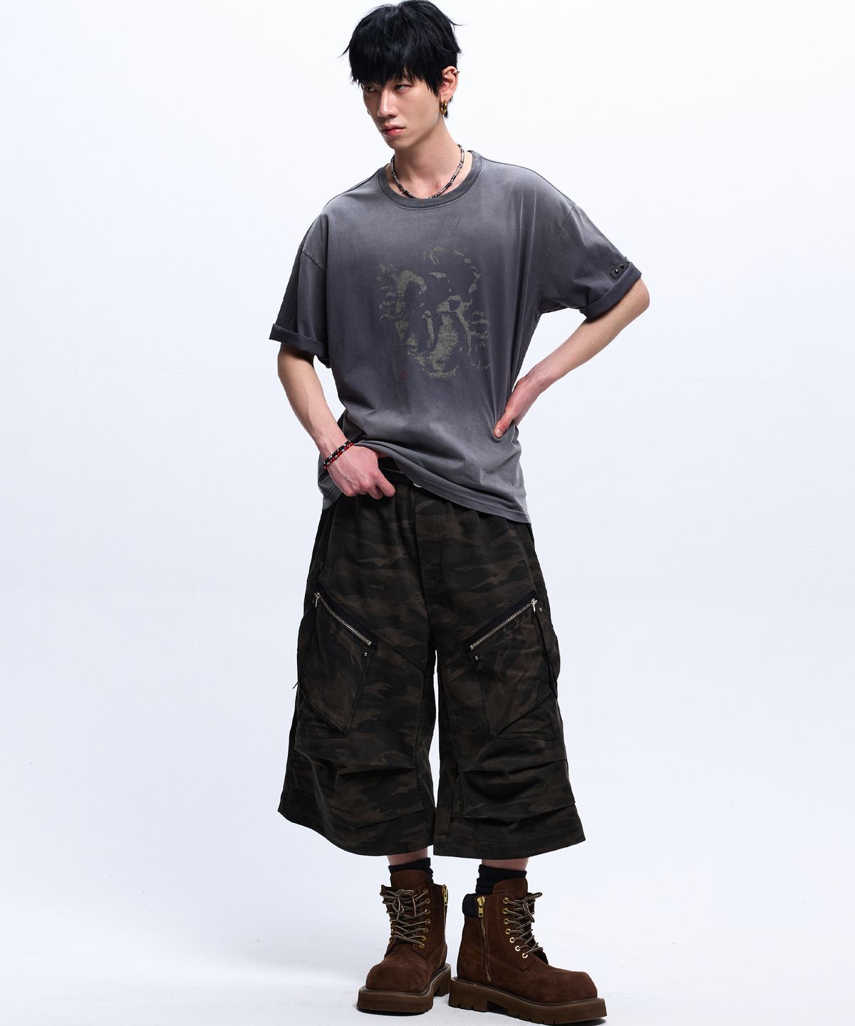 알에스에스씨(RSSC) DOUBLE KNEE CARGO BERMUDA PANTS - CAMO