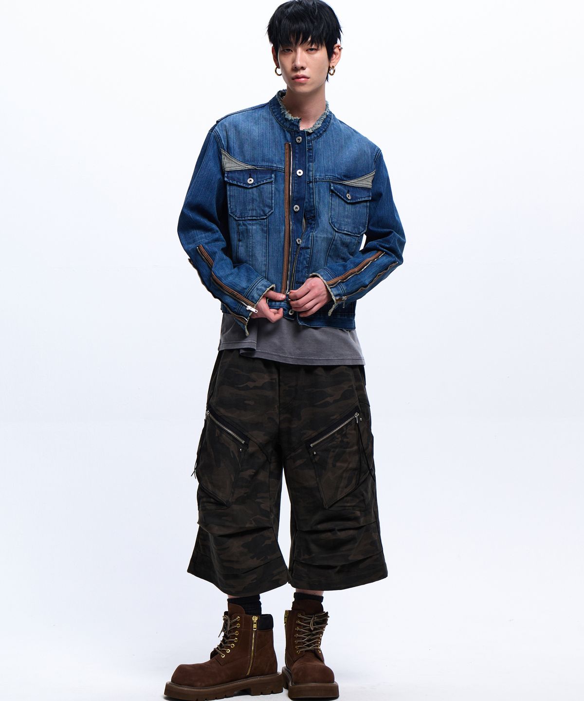 알에스에스씨(RSSC) DOUBLE KNEE CARGO BERMUDA PANTS - CAMO