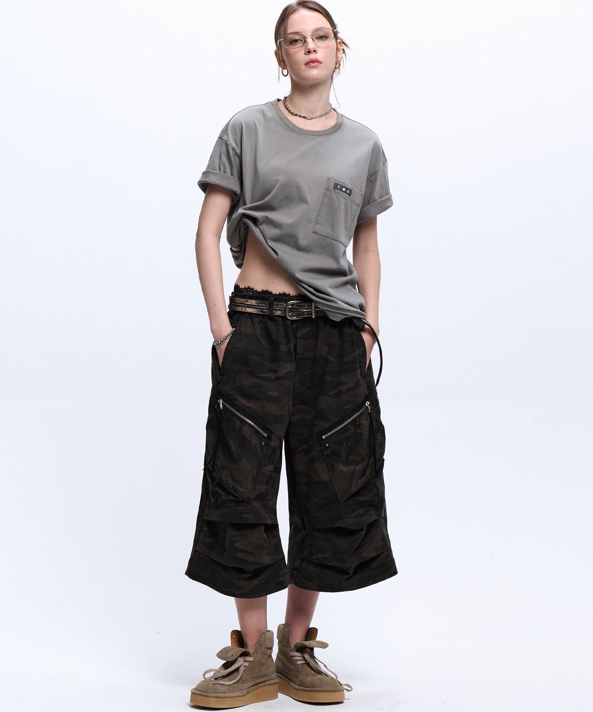 알에스에스씨(RSSC) DOUBLE KNEE CARGO BERMUDA PANTS - CAMO