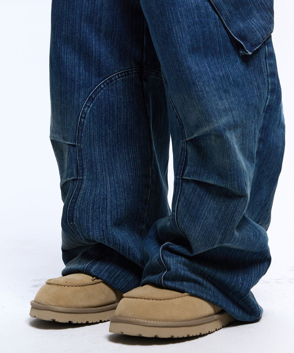 알에스에스씨(RSSC) STRIPE MIXED CARGO DENIM PANTS - DENIM