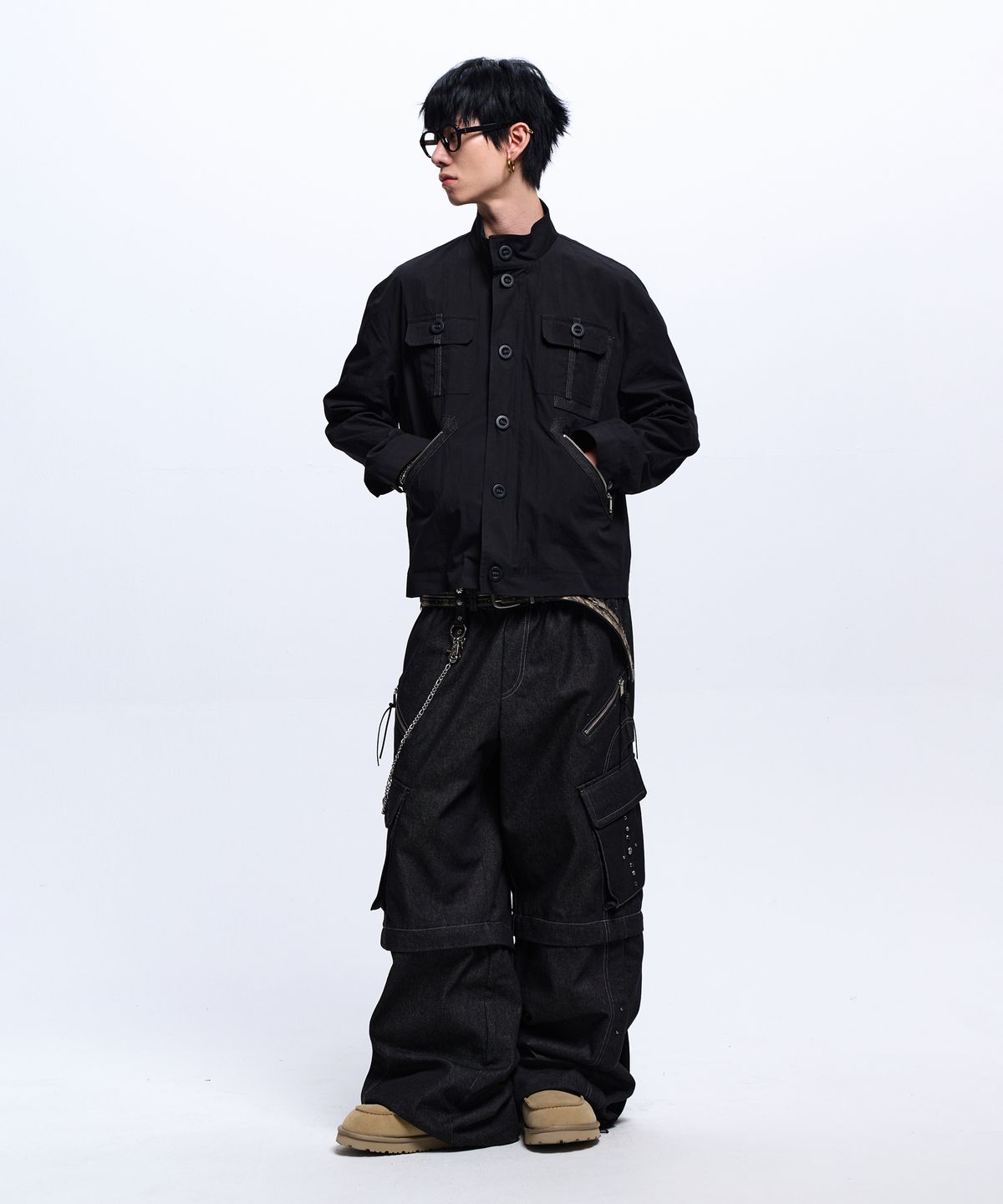 알에스에스씨(RSSC) DENIM MIXED COTTON FIELD JACKET - BLACK