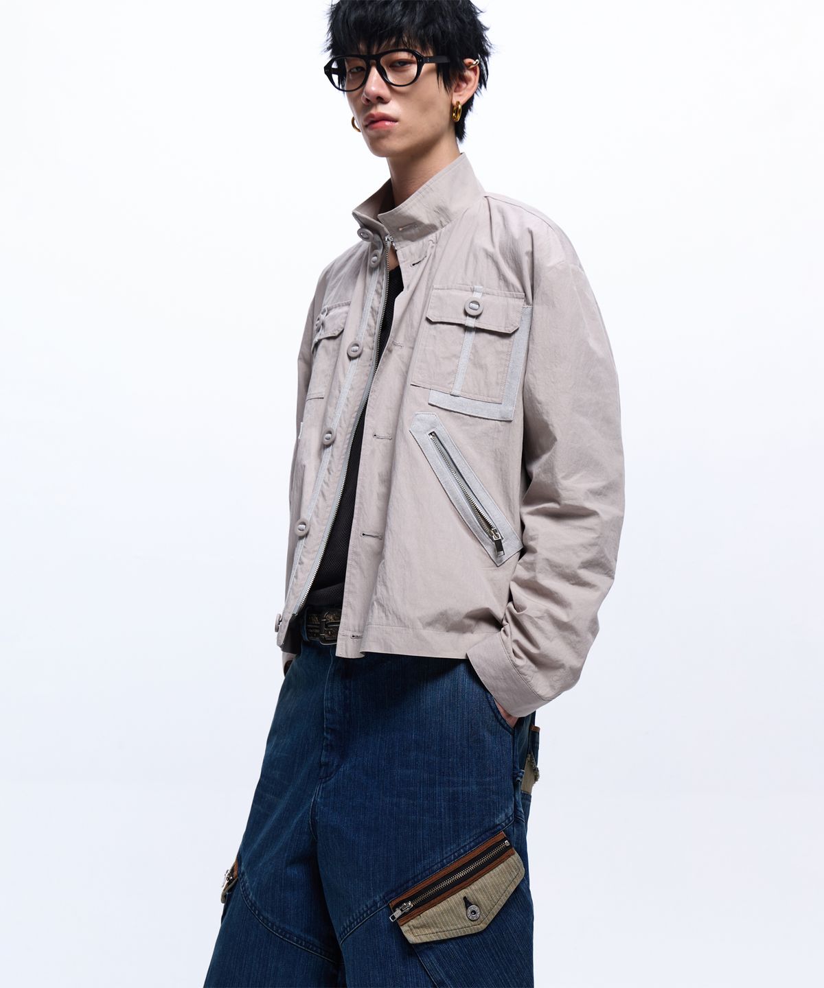 알에스에스씨(RSSC) DENIM MIXED COTTON FIELD JACKET - GRAY