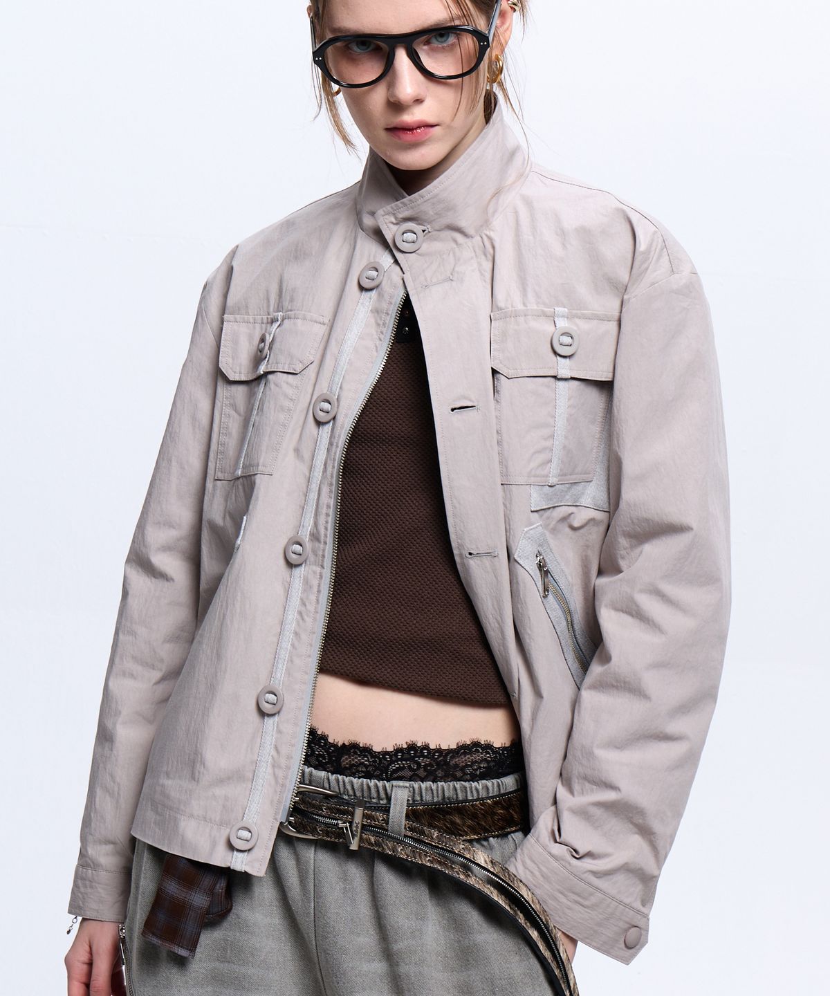 알에스에스씨(RSSC) DENIM MIXED COTTON FIELD JACKET - GRAY