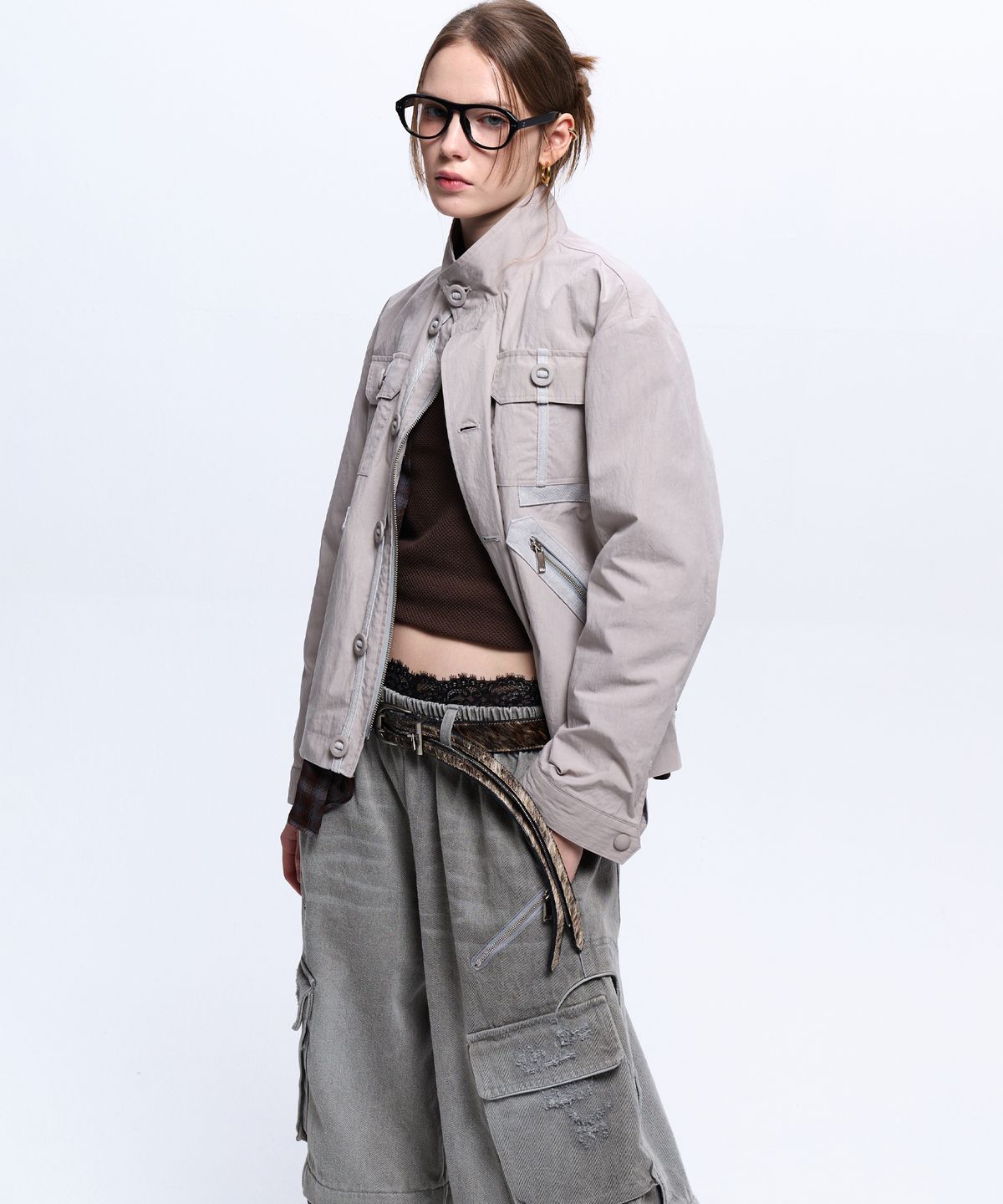 알에스에스씨(RSSC) DENIM MIXED COTTON FIELD JACKET - GRAY