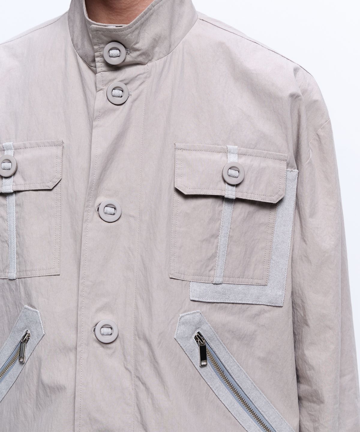 알에스에스씨(RSSC) DENIM MIXED COTTON FIELD JACKET - GRAY