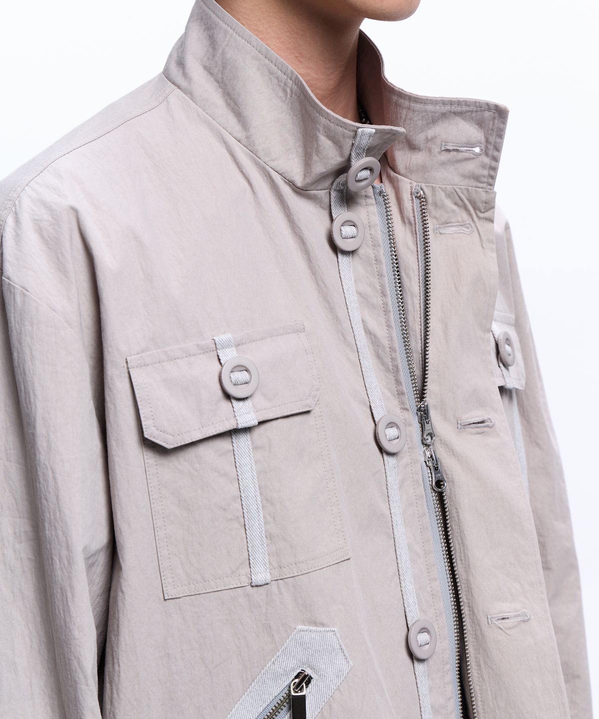 알에스에스씨(RSSC) DENIM MIXED COTTON FIELD JACKET - GRAY