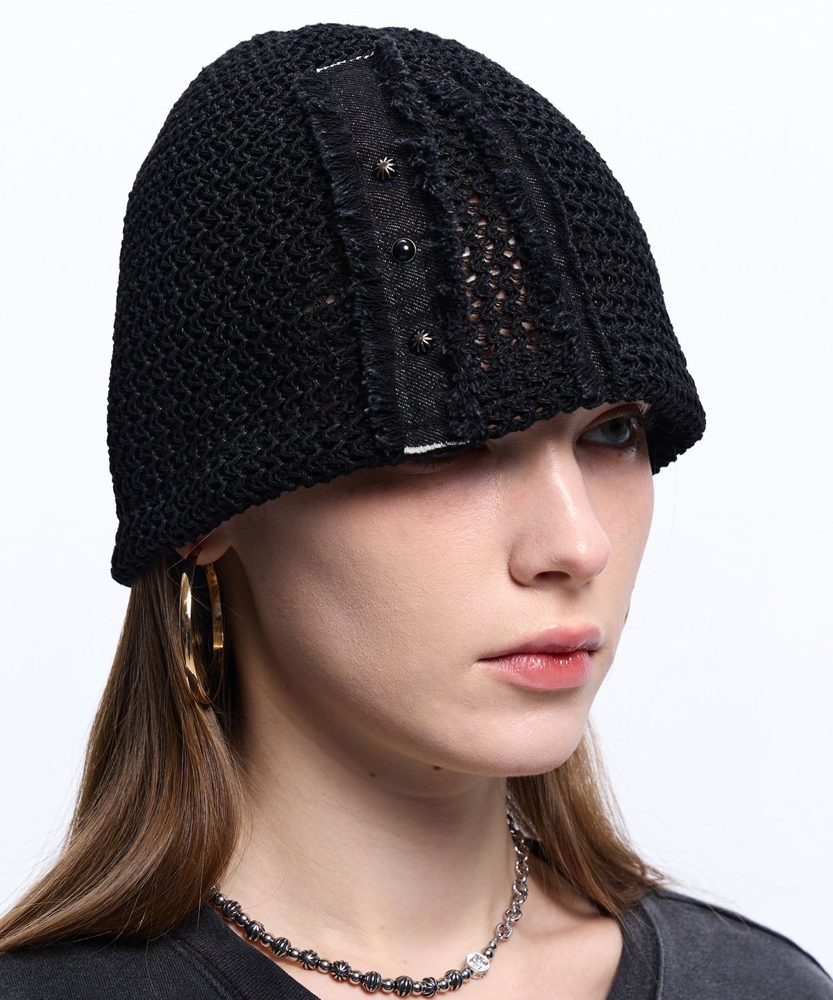알에스에스씨(RSSC) DENIM PATCHED RIVET BEANIE - BLACK