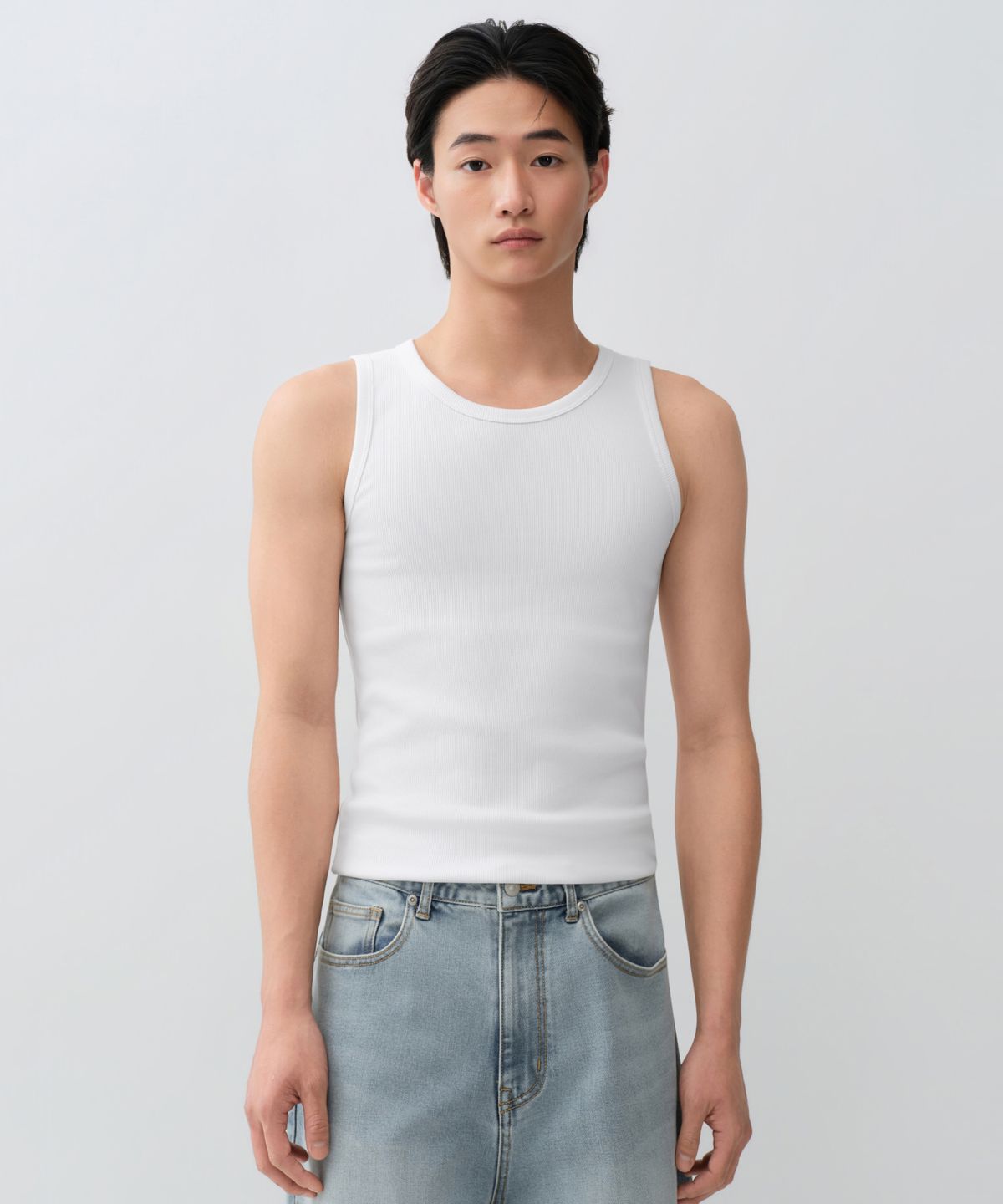 무신사 스탠다드(MUSINSA STANDARD) [쿨탠다드] 에센셜 탱크 탑 [화이트]