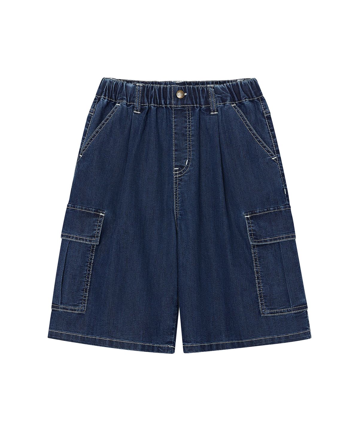 리 키즈(LEE KIDS) 와이드핏 버뮤다 카고 6부 팬츠 인디고 LK2602IS01IN