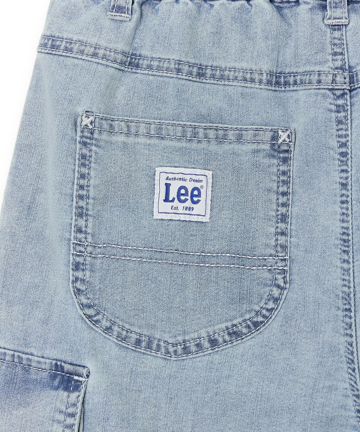 리 키즈(LEE KIDS) 와이드핏 버뮤다 카고 6부 팬츠 인디고라이트 LK2602IS01IL