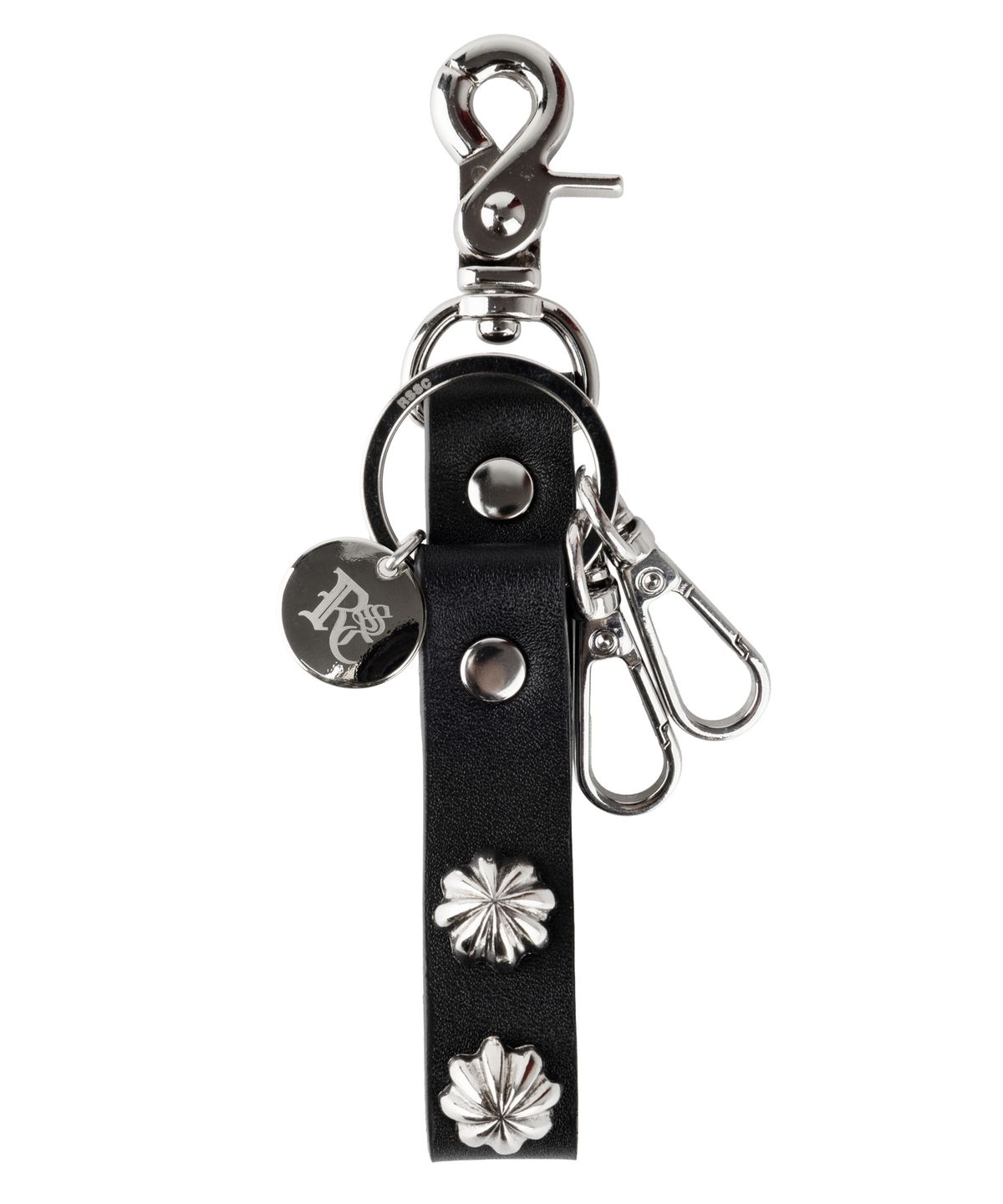 알에스에스씨(RSSC) CONCHO LEATHER STRAP KEYCHAIN - BLACK