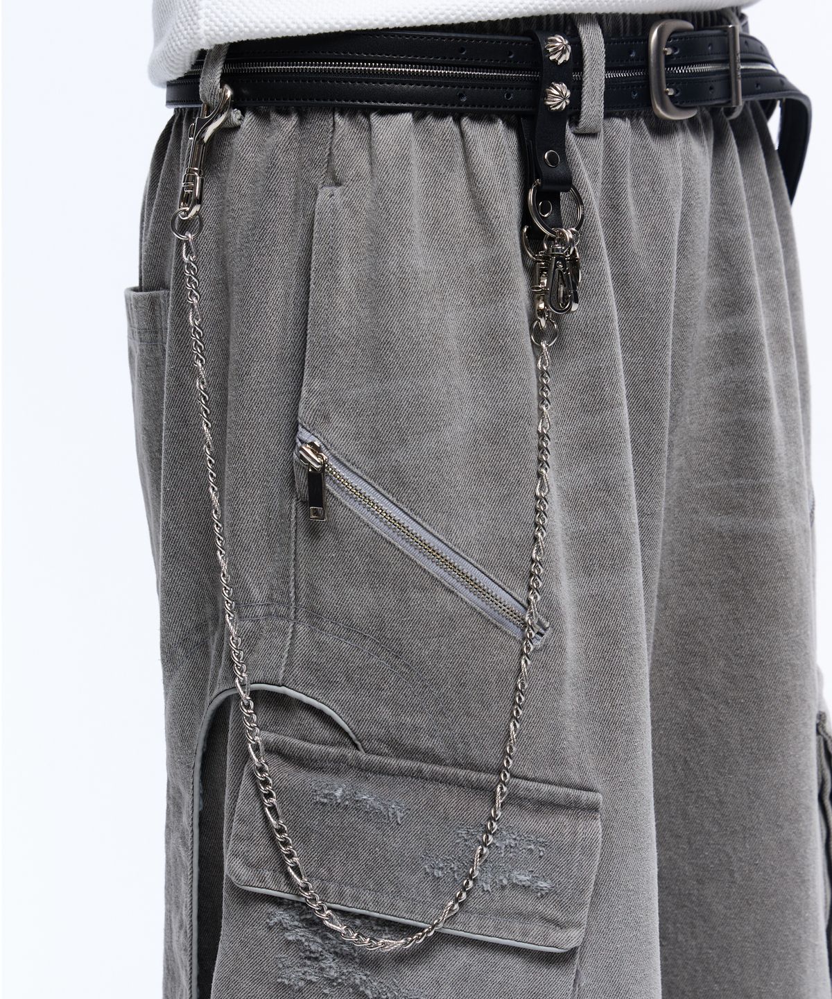 알에스에스씨(RSSC) CONCHO LEATHER STRAP KEYCHAIN - BLACK