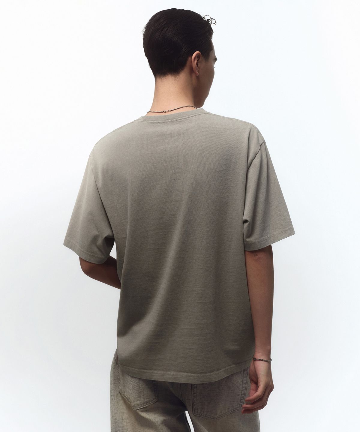 무신사 스탠다드(MUSINSA STANDARD) 스톤 다이드 릴렉스드 티셔츠 [더스티 카키]
