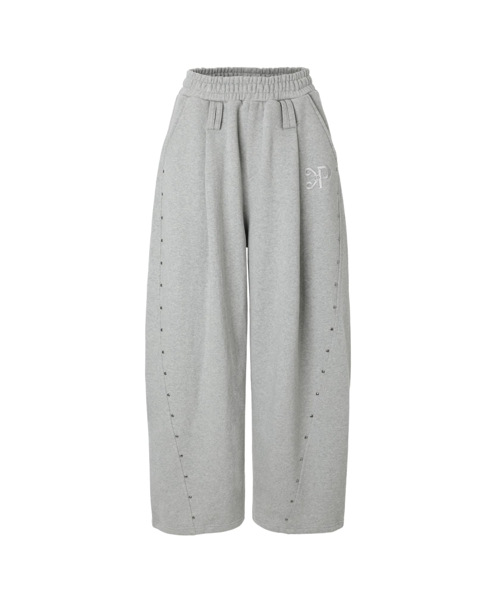 MUSINSA | KHAKIPOINT Steel Stud Sweat Pants (gray)
