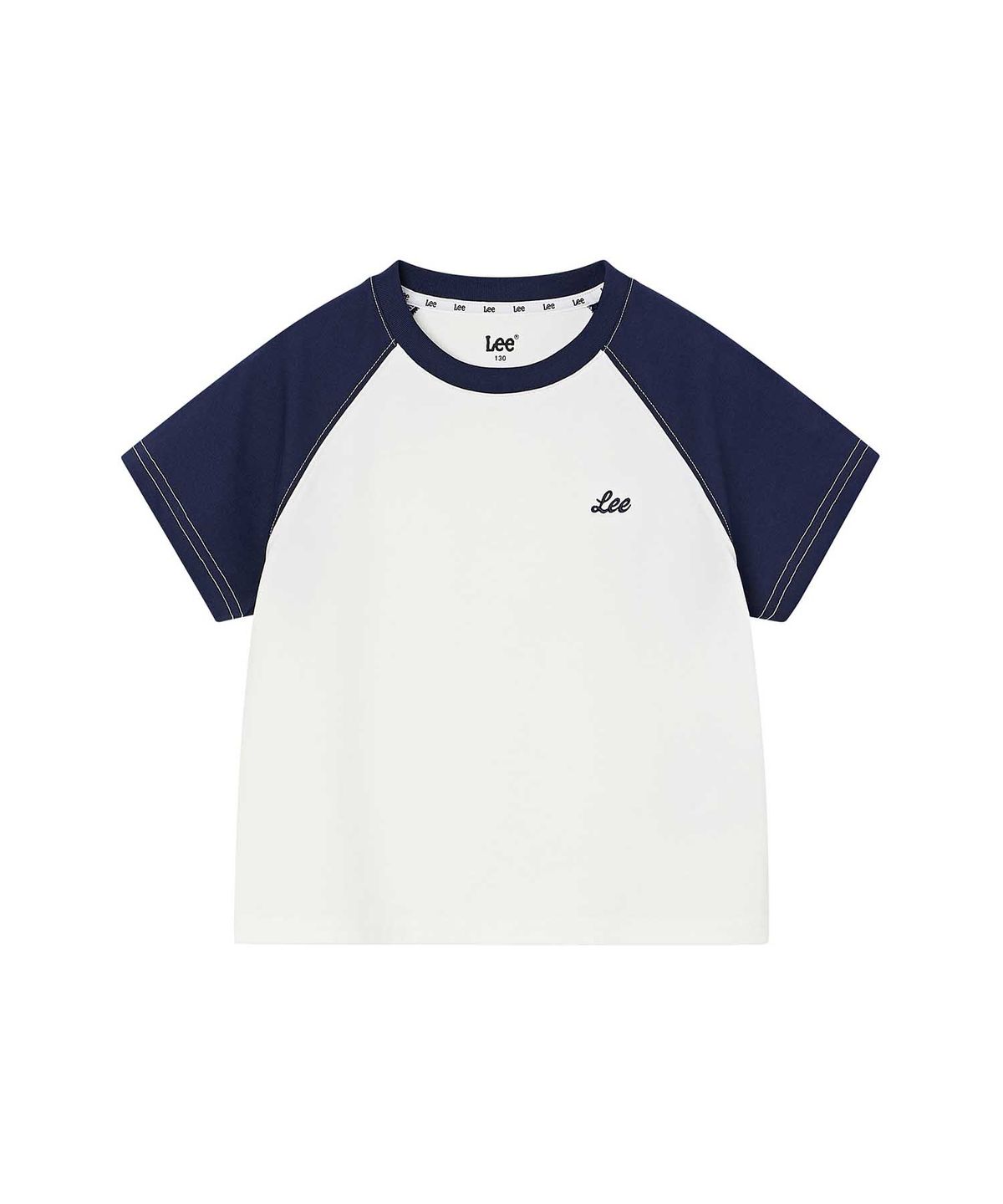리 키즈(LEE KIDS) 라글란 배색 티셔츠 화이트 LK2602ST78WH