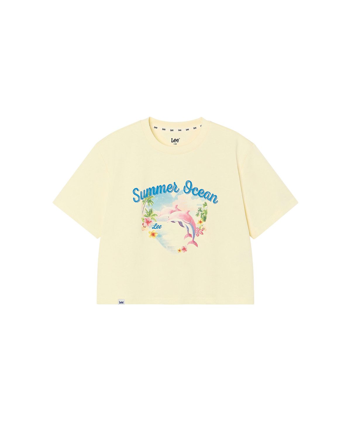 리 키즈(LEE KIDS) 돌고래 그래픽 크롭 티셔츠 라이트옐로우 LK2602ST76LY