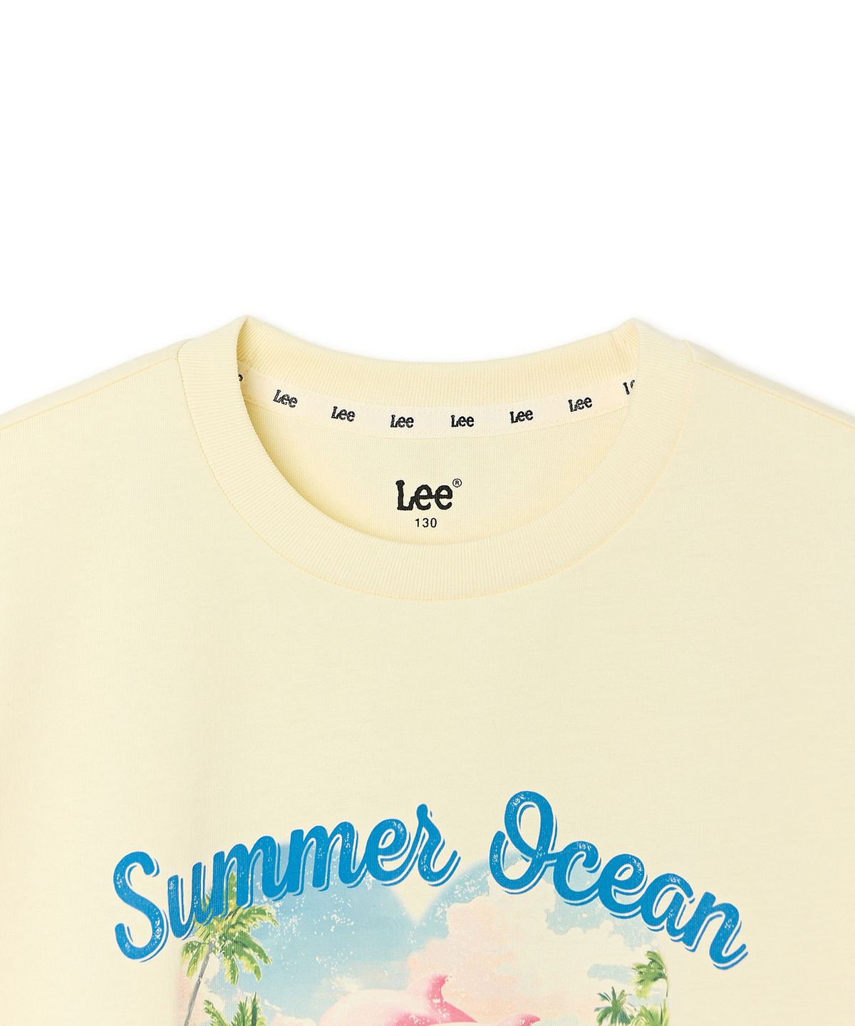 리 키즈(LEE KIDS) 돌고래 그래픽 크롭 티셔츠 라이트옐로우 LK2602ST76LY