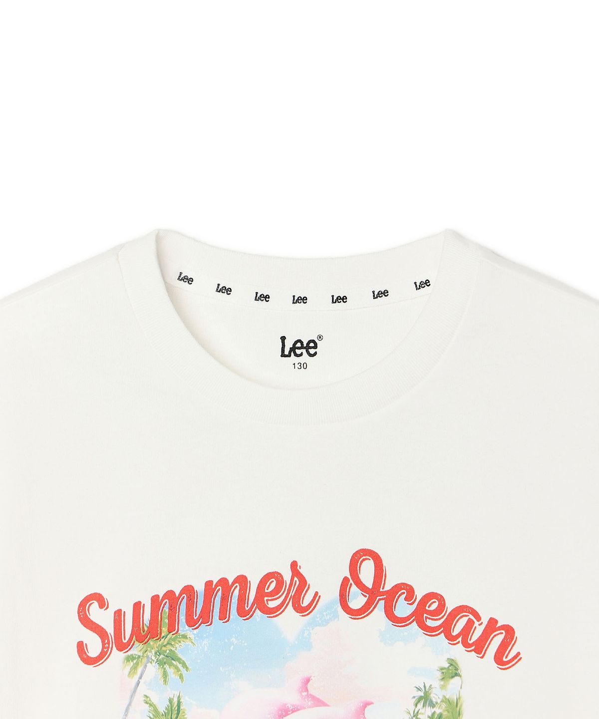 리 키즈(LEE KIDS) 돌고래 그래픽 크롭 티셔츠 화이트 LK2602ST76WH