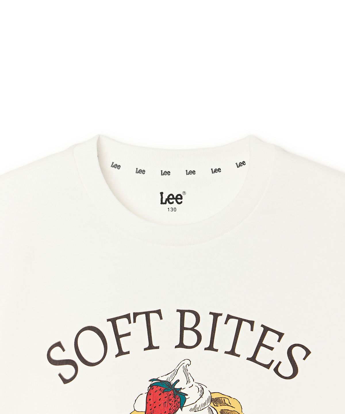 리 키즈(LEE KIDS) 와플 그래픽 크롭 티셔츠 화이트 LK2602ST74WH