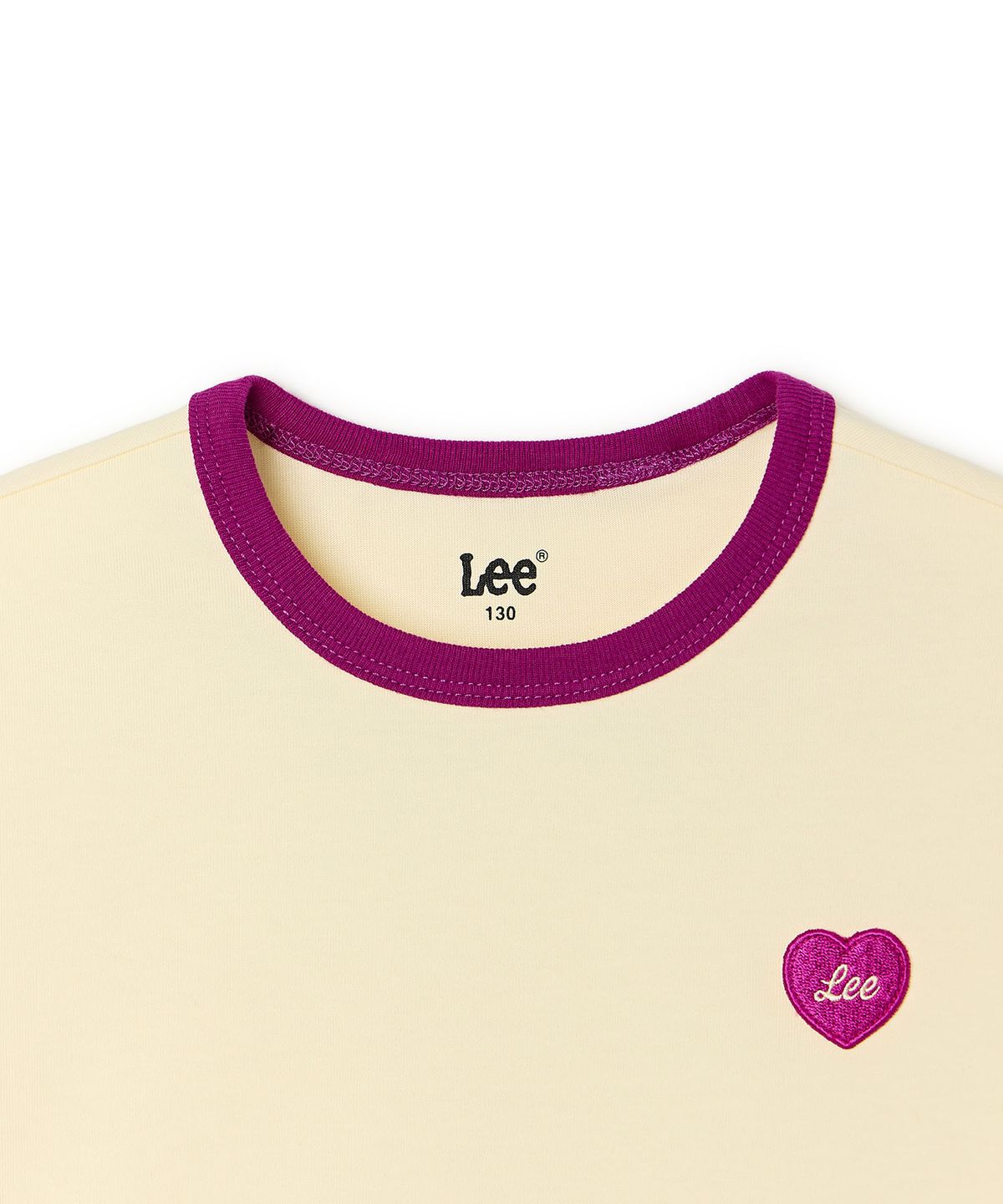 리 키즈(LEE KIDS) 하트 로고 링거티셔츠 라이트옐로우 LK2602ST71LY