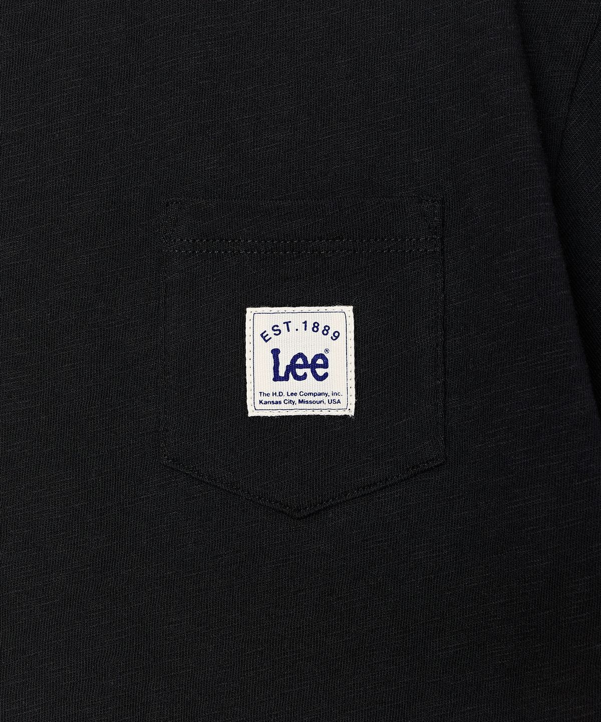 리 키즈(LEE KIDS) 챔피온 포켓 면 슬럽 반팔 티셔츠 블랙 LK2602ST65BK