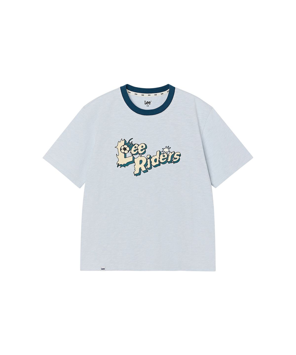 리 키즈(LEE KIDS) 챔피온 래터링 면슬럽 반팔 티셔츠 스카이블루 LK2602ST64SB