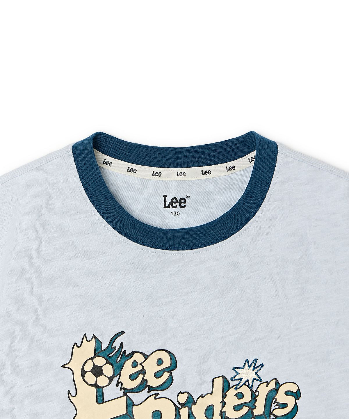 리 키즈(LEE KIDS) 챔피온 래터링 면슬럽 반팔 티셔츠 스카이블루 LK2602ST64SB