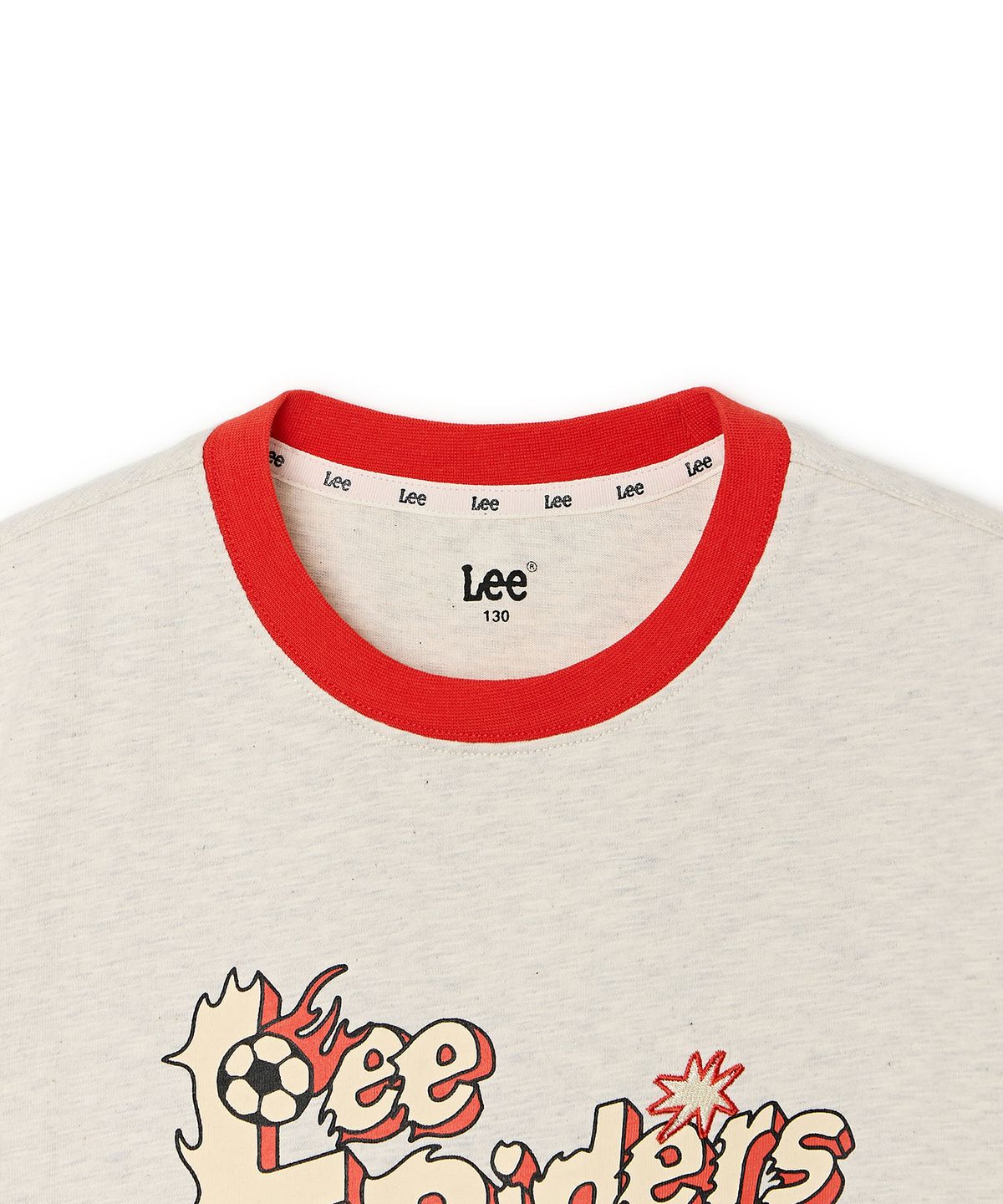 리 키즈(LEE KIDS) 챔피온 래터링 면슬럽 반팔 티셔츠 오트밀 LK2602ST64OT