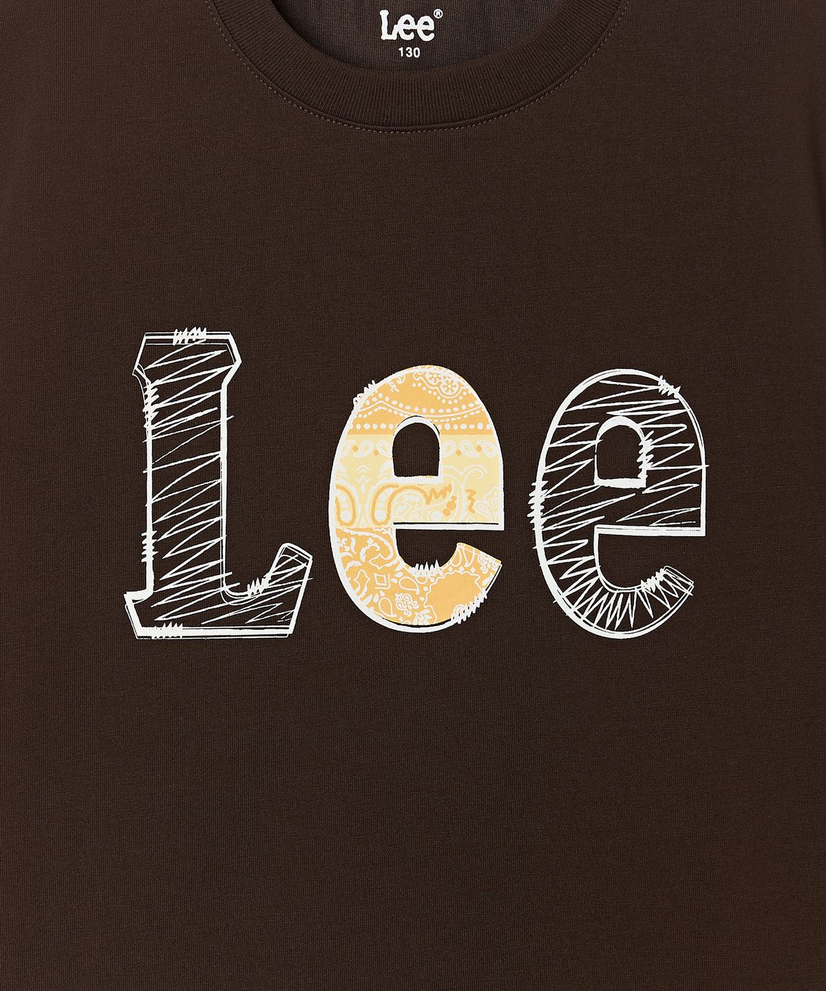 리 키즈(LEE KIDS) 크레용 아플리케 빅로고 티셔츠 브라운 LK2602ST49BR