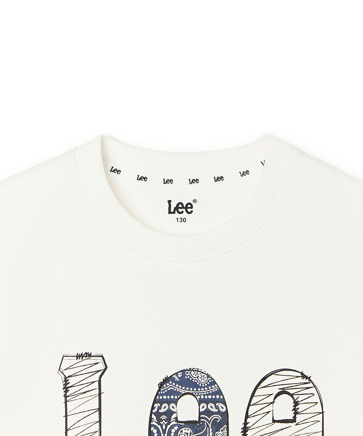 리 키즈(LEE KIDS) 크레용 아플리케 빅로고 티셔츠 화이트 LK2602ST49WH