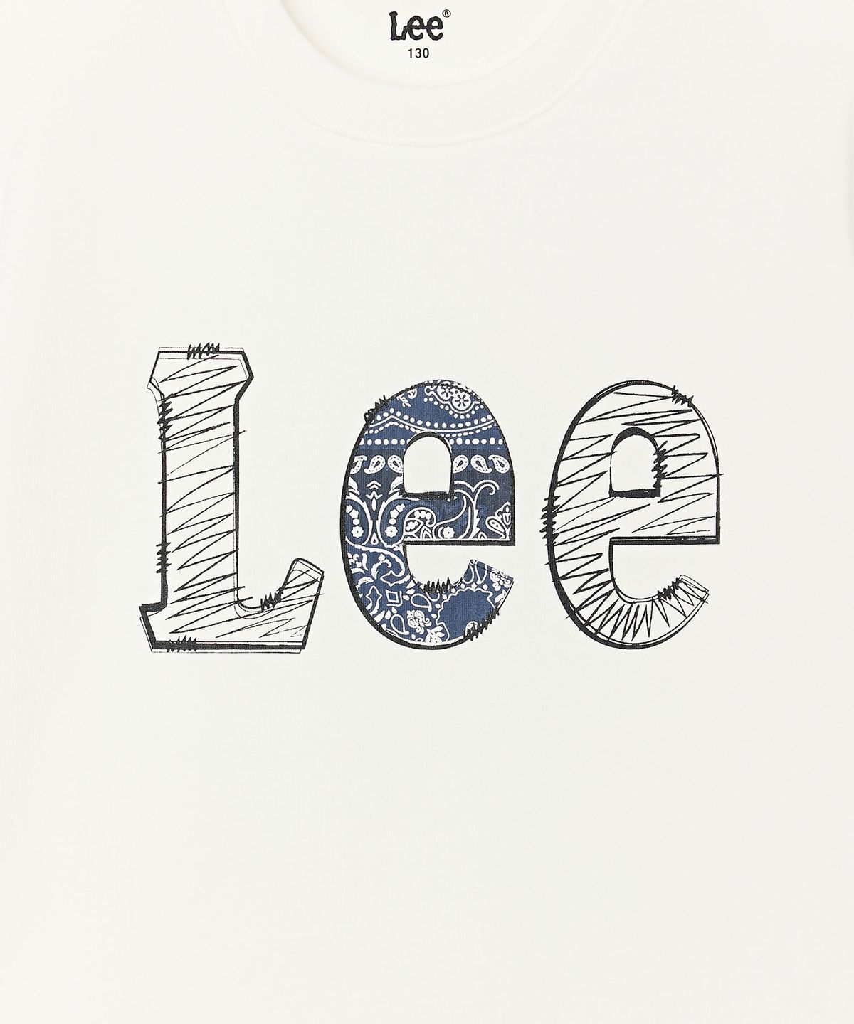 리 키즈(LEE KIDS) 크레용 아플리케 빅로고 티셔츠 화이트 LK2602ST49WH