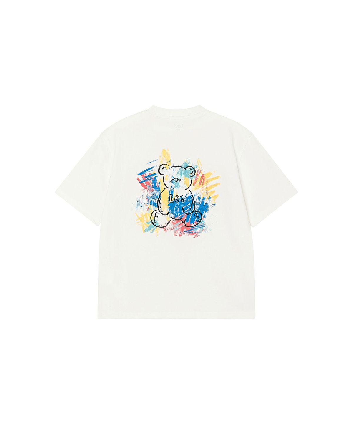 리 키즈(LEE KIDS) 크레용 베어LEE 백그래픽 티셔츠 화이트 LK2602ST48WH