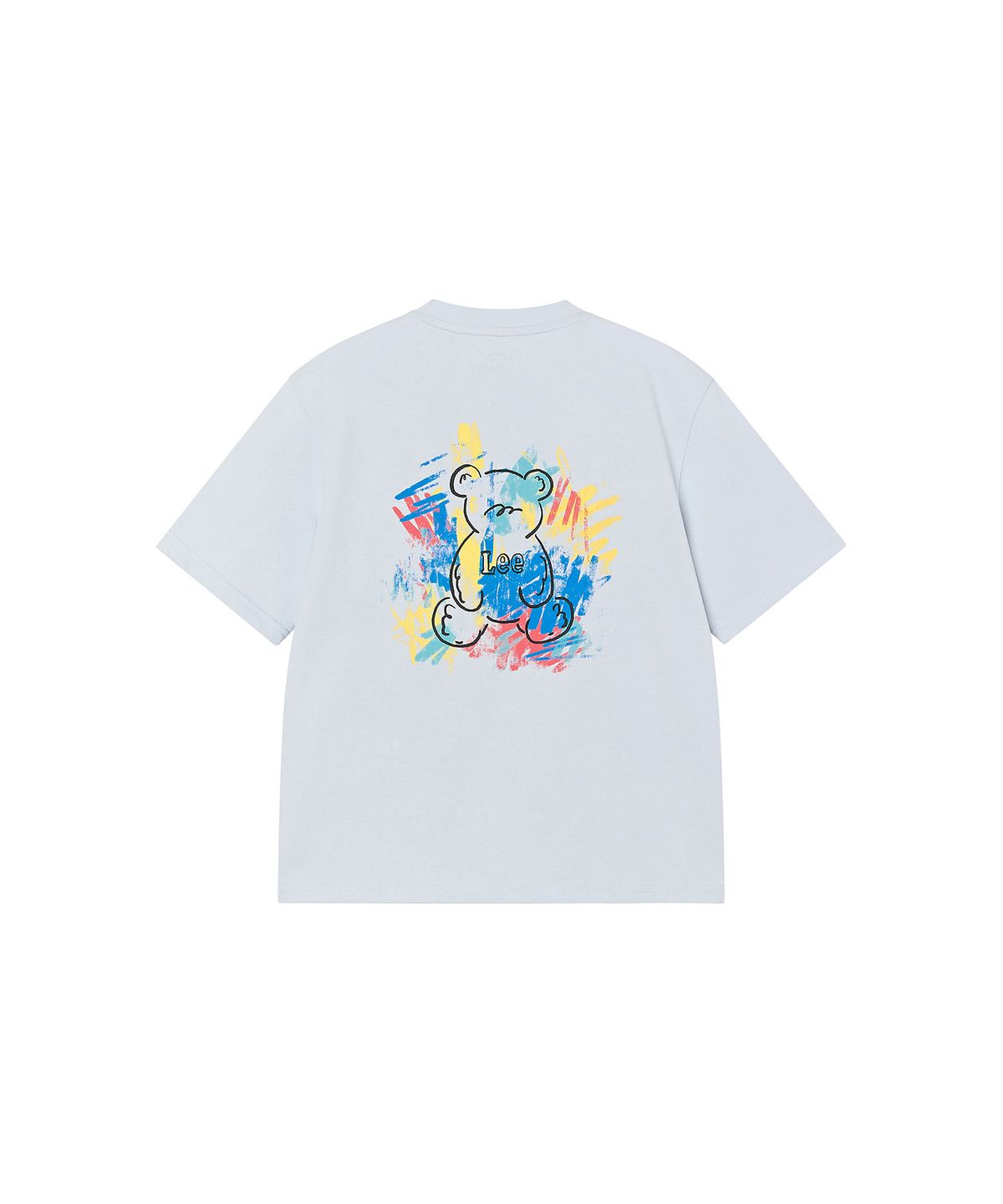 리 키즈(LEE KIDS) 크레용 베어LEE 백그래픽 티셔츠 스카이블루 LK2602ST48SB