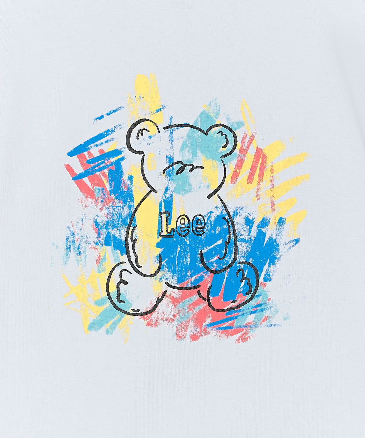 리 키즈(LEE KIDS) 크레용 베어LEE 백그래픽 티셔츠 스카이블루 LK2602ST48SB