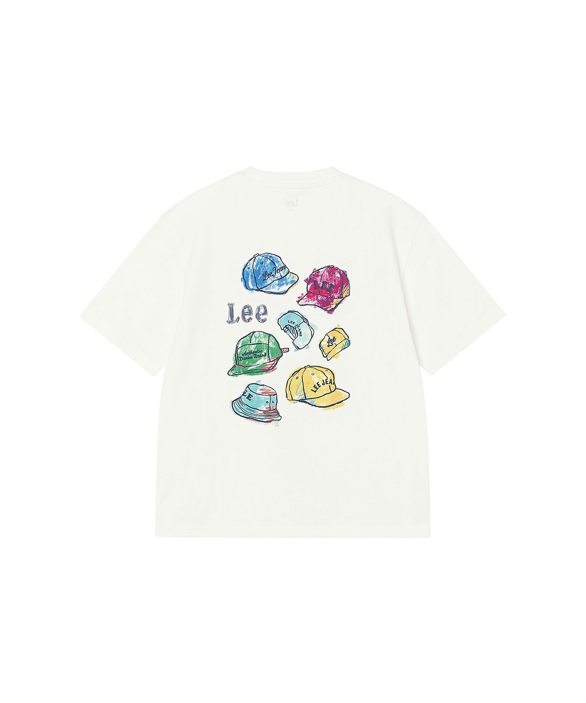 리 키즈(LEE KIDS) 크레용 모자 아트웍 반팔티셔츠 화이트 LK2602ST46WH