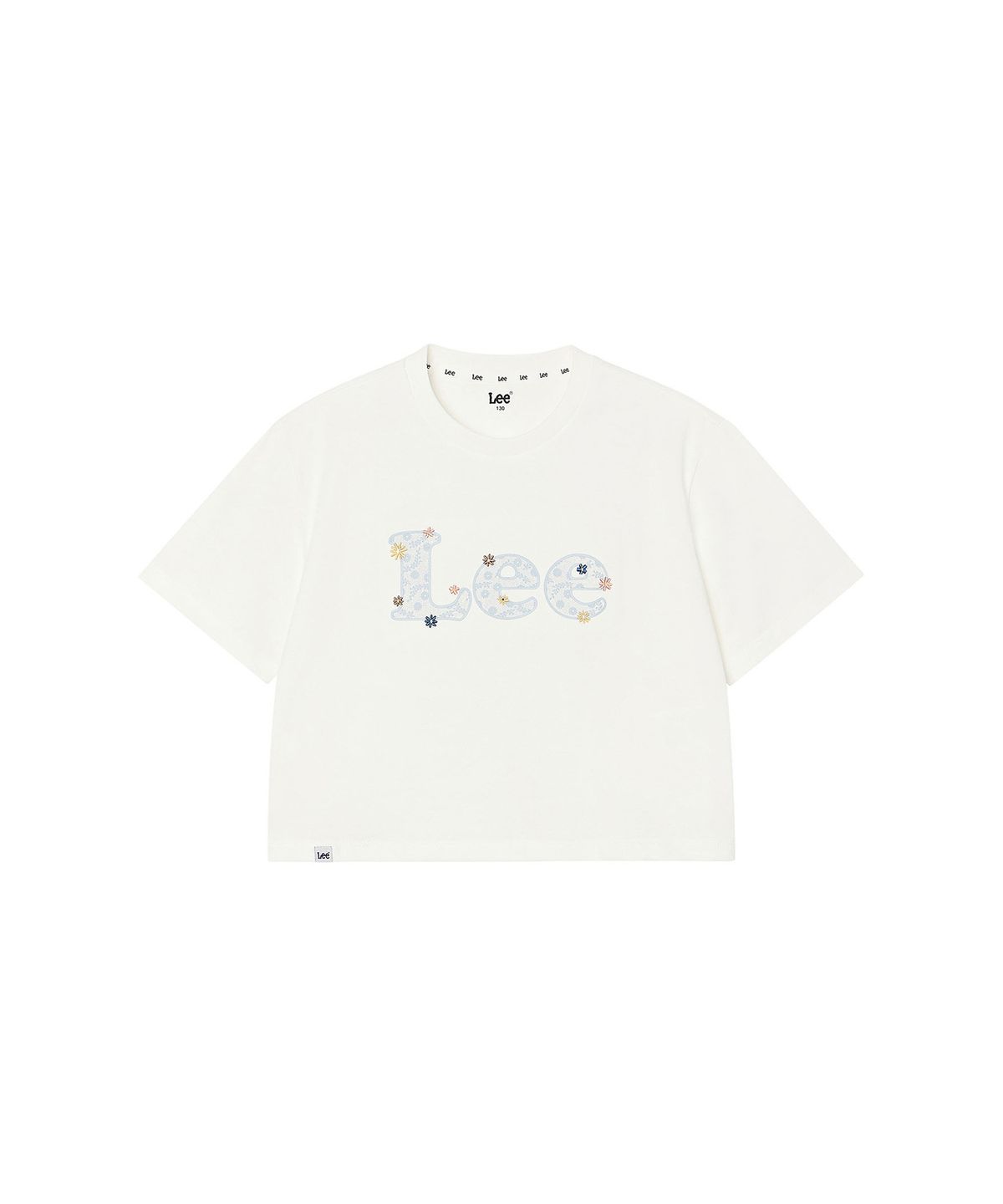리 키즈(LEE KIDS) 데이지 레이스 프린트 크롭 티셔츠 화이트 LK2602ST43WH