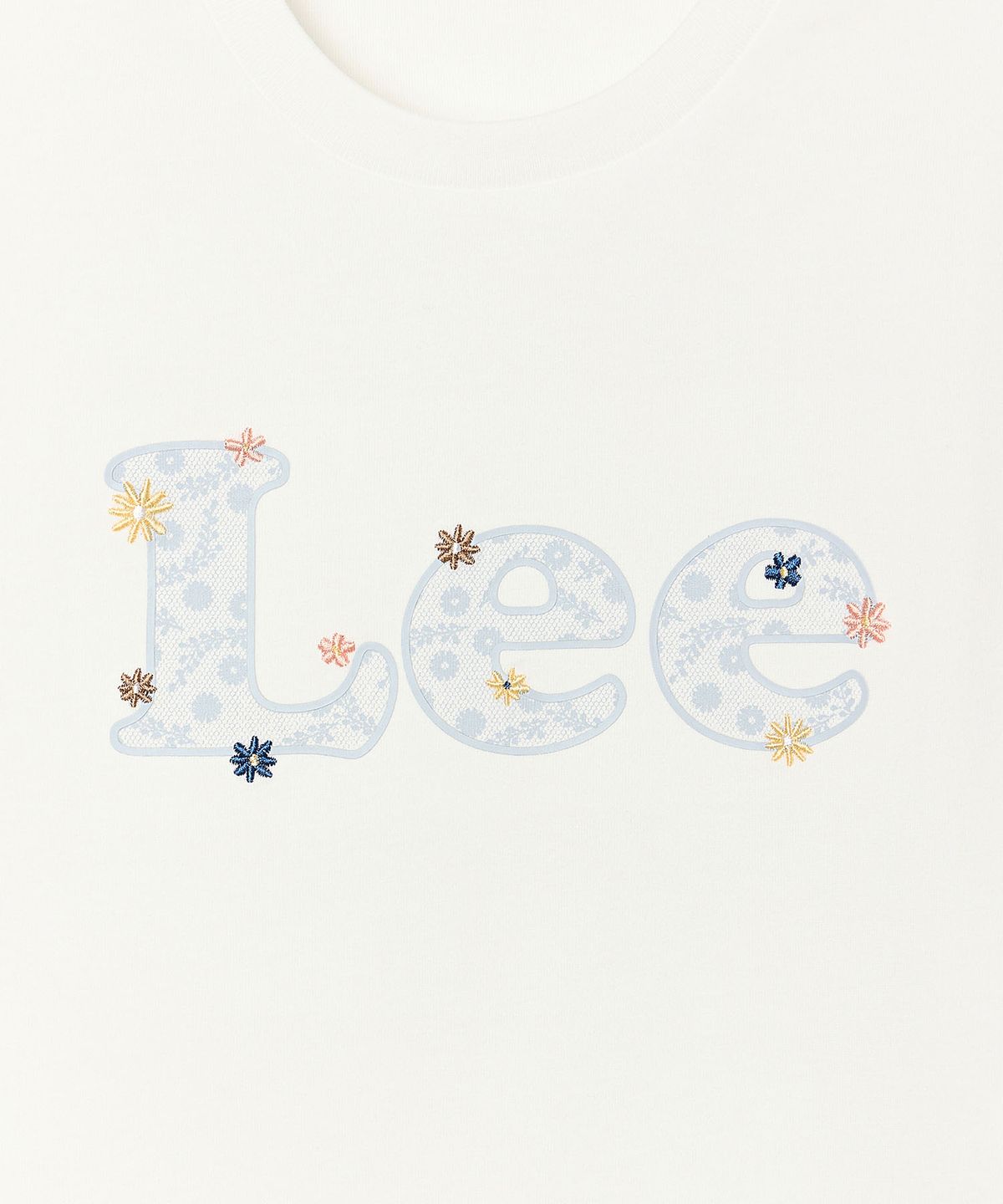 리 키즈(LEE KIDS) 데이지 레이스 프린트 크롭 티셔츠 화이트 LK2602ST43WH