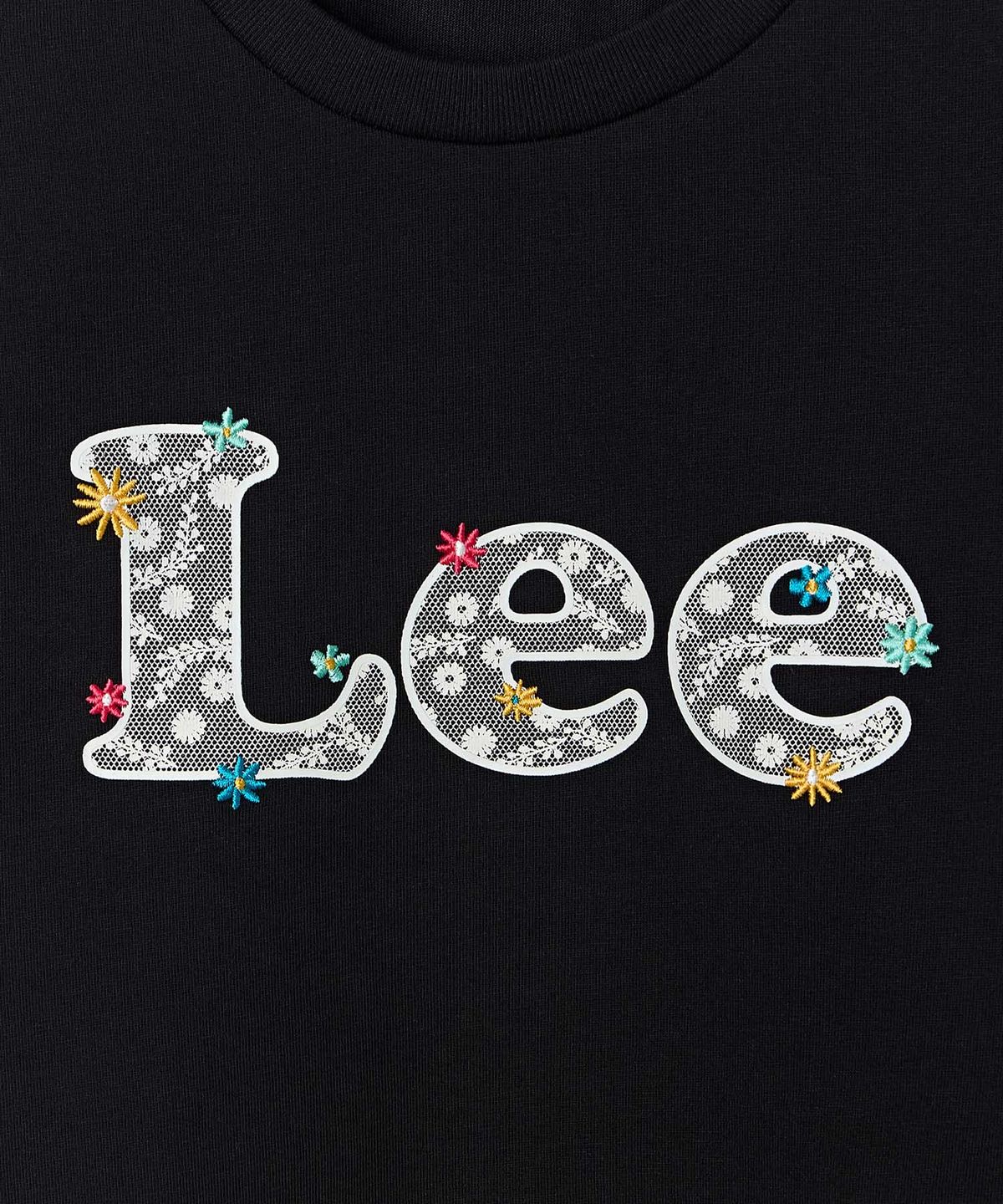 리 키즈(LEE KIDS) 데이지 레이스 프린트 크롭 티셔츠 블랙 LK2602ST43BK