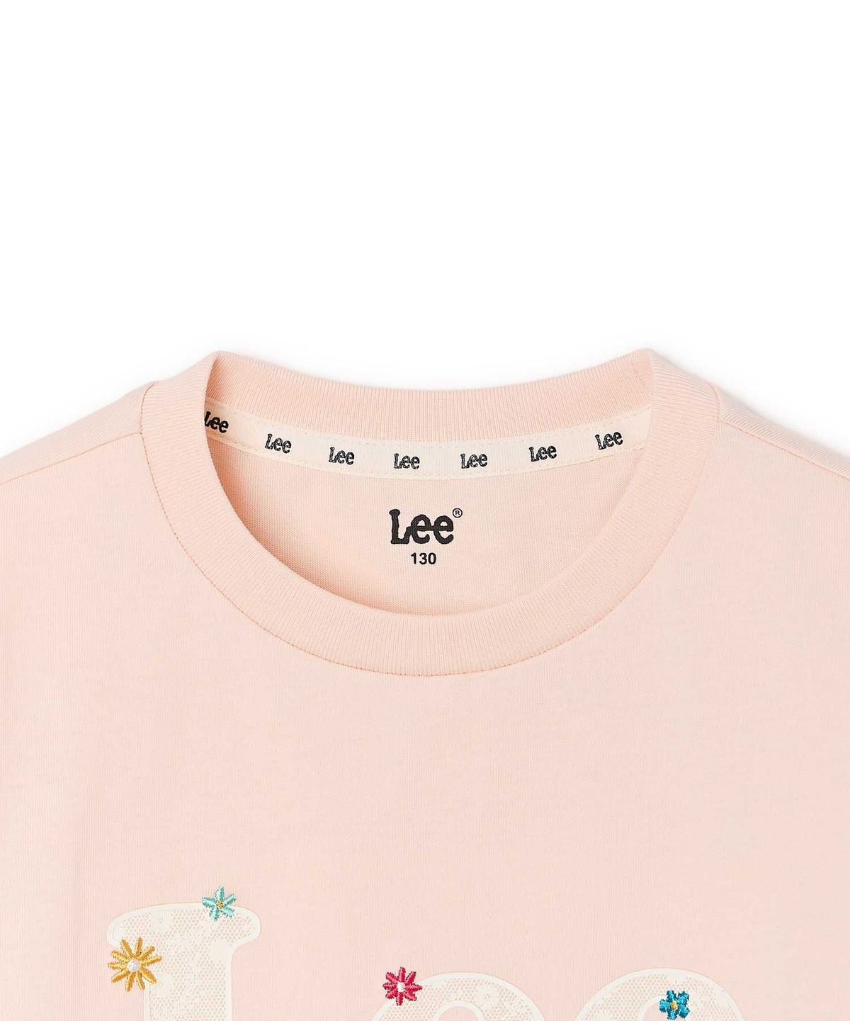 리 키즈(LEE KIDS) 데이지 레이스 프린트 크롭 티셔츠 피치 LK2602ST43PE