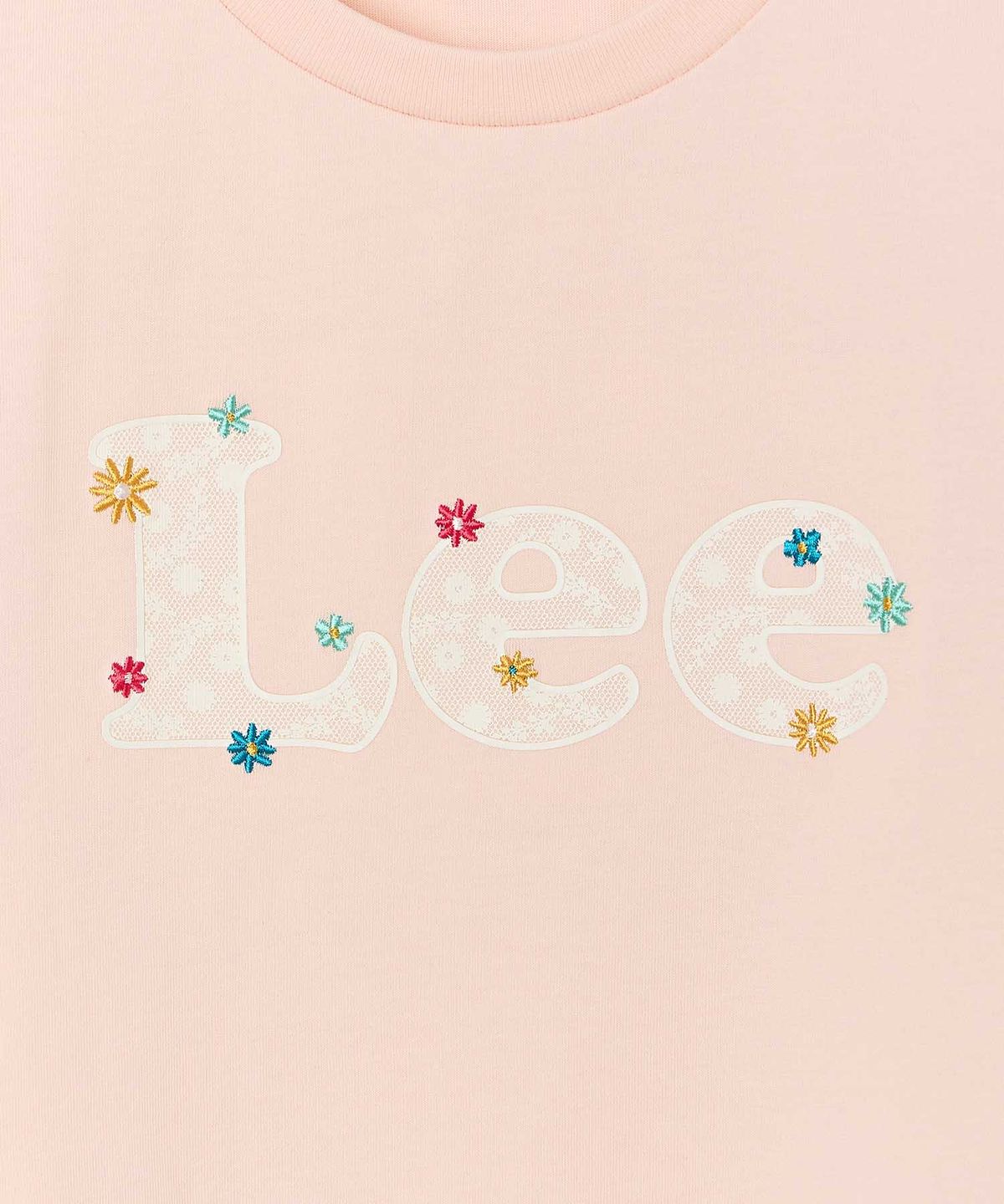 리 키즈(LEE KIDS) 데이지 레이스 프린트 크롭 티셔츠 피치 LK2602ST43PE