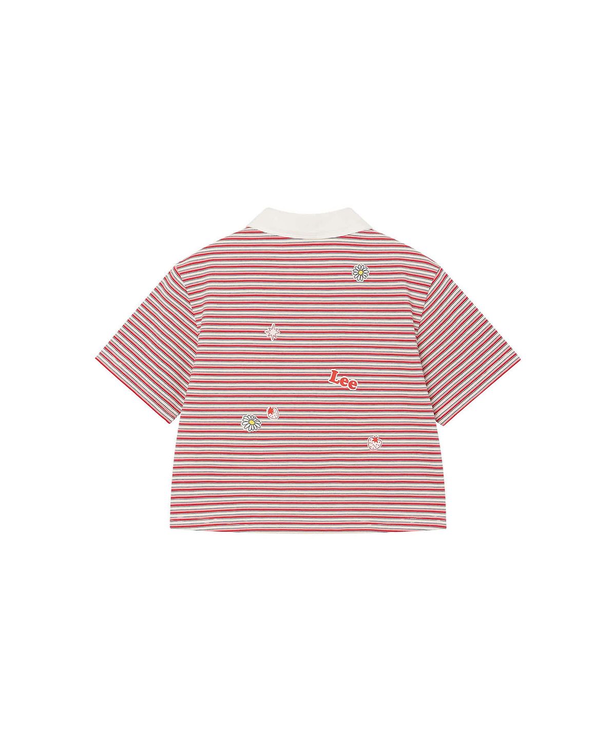 리 키즈(LEE KIDS) 데이지 스트라이프 크롭 카라티 피치 LK2602ST42PE