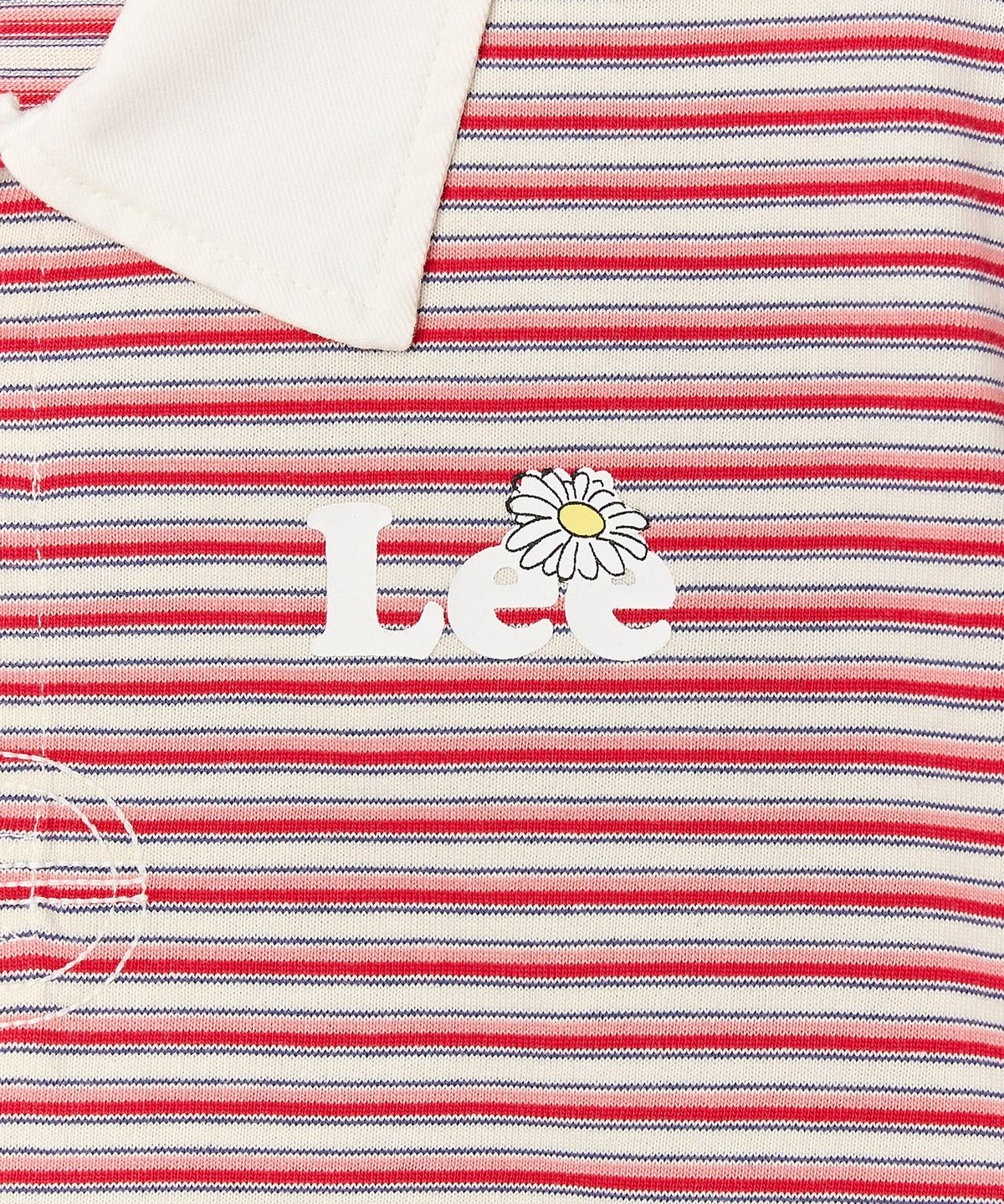 리 키즈(LEE KIDS) 데이지 스트라이프 크롭 카라티 피치 LK2602ST42PE