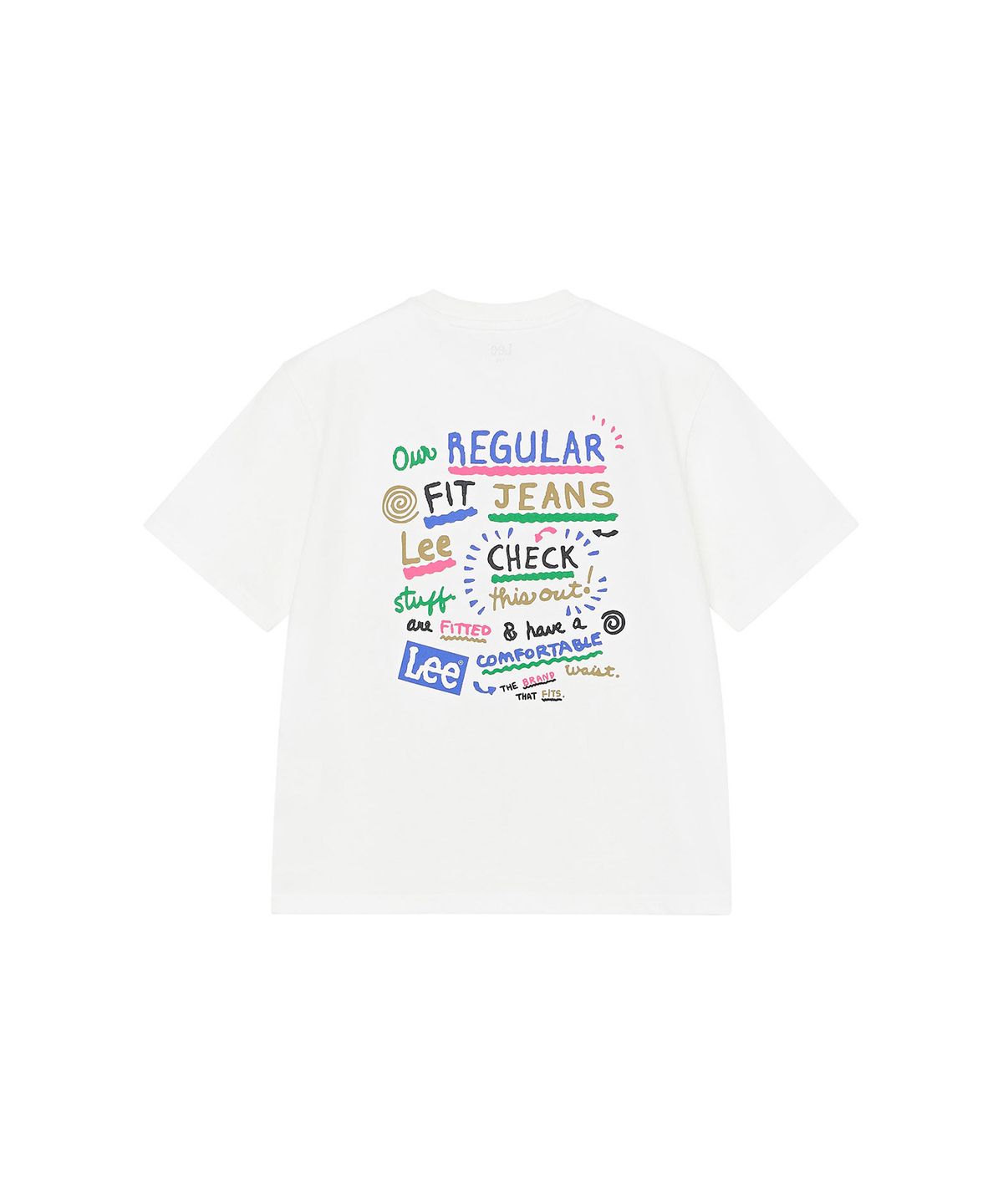 리 키즈(LEE KIDS) 리 드로잉 그래픽 티셔츠 화이트 LK2602ST40WH