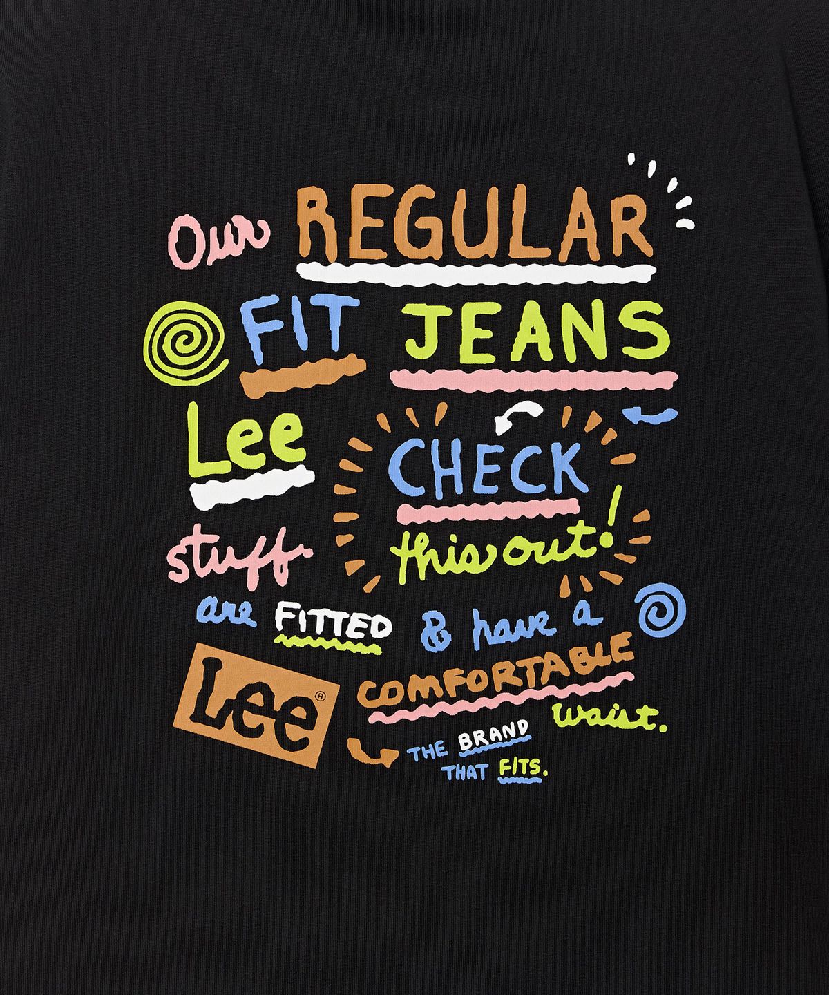 리 키즈(LEE KIDS) 리 드로잉 그래픽 티셔츠 블랙 LK2602ST40BK