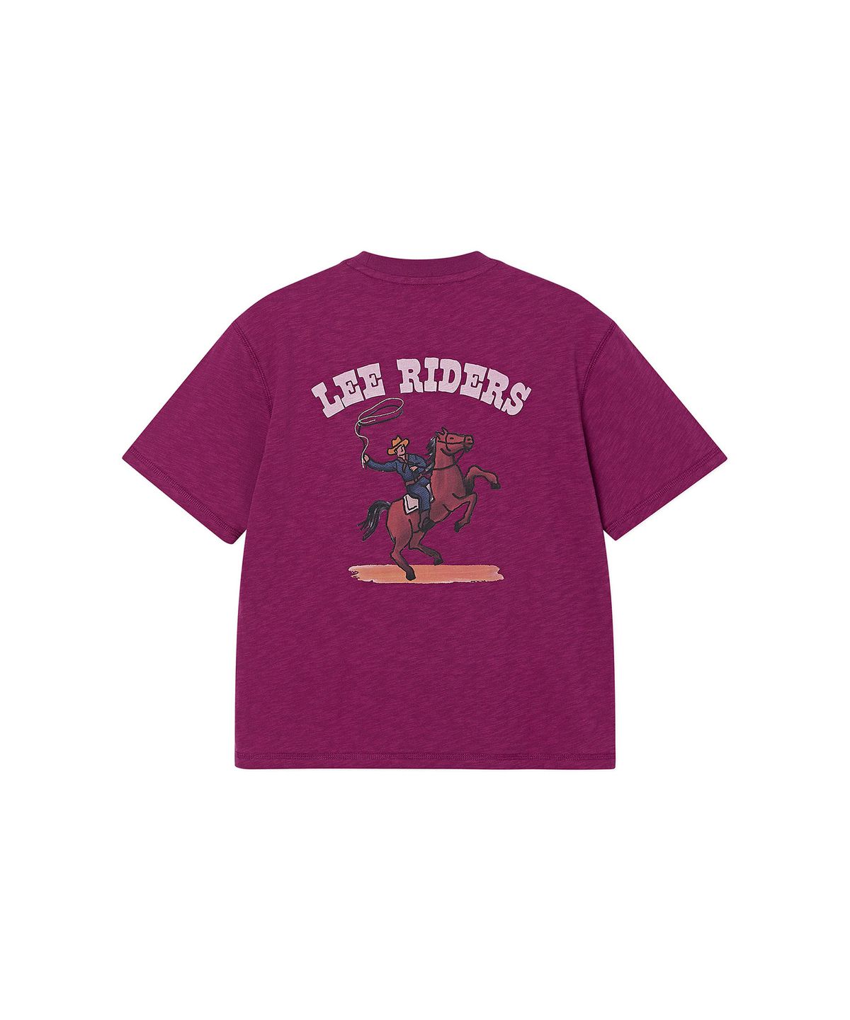 리 키즈(LEE KIDS) 카우보이 백프린트 슬럽 티셔츠 마젠타 LK2602ST24MA