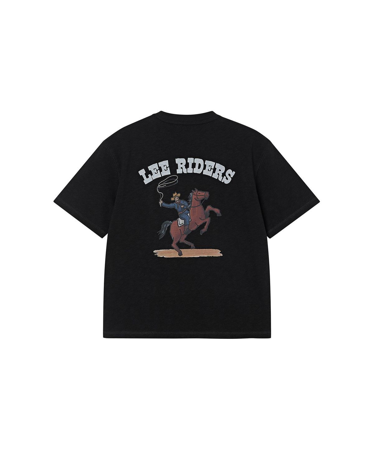 리 키즈(LEE KIDS) 카우보이 백프린트 슬럽 티셔츠 블랙 LK2602ST24BK