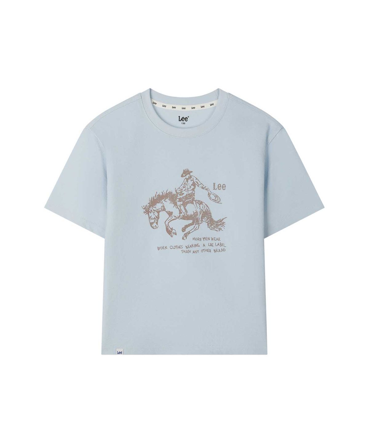 리 키즈(LEE KIDS) 오리지널 카우보이 그래픽 티셔츠 스카이블루 LK2602ST23SB