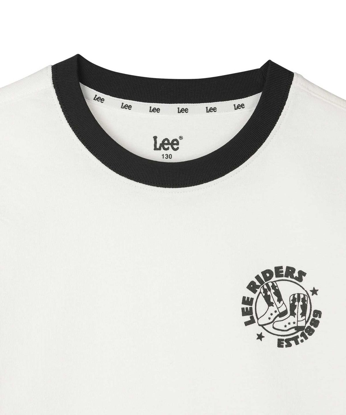 리 키즈(LEE KIDS) 카우보이 원형 스몰로고 티셔츠 화이트 LK2602ST22WH